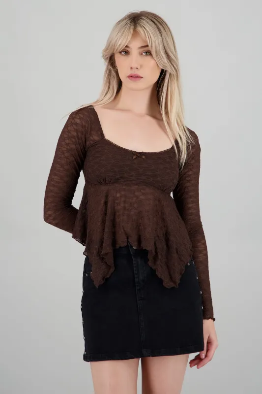 Blusa encaje manga larga sold by Shasa