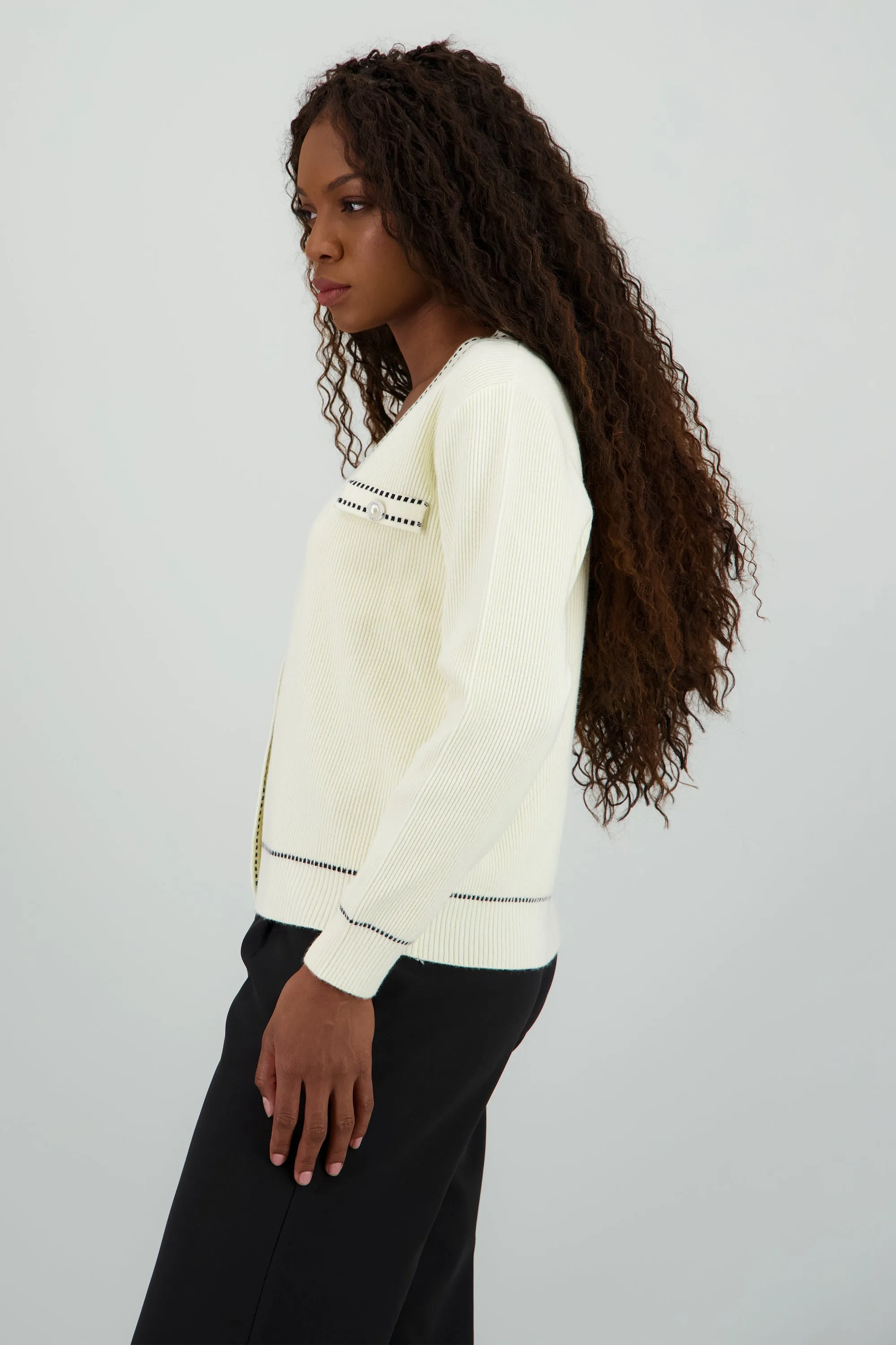 Cardigan detalle costuras contraste sold by Shasa product image thumbnail 3