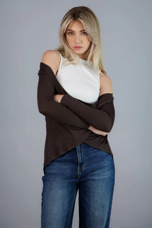 Cárdigan Corto Caída Cascada Manga Larga sold by Shasa