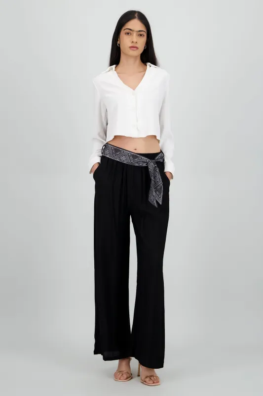 Pantalon wide leg detalle cinturon sold by Shasa