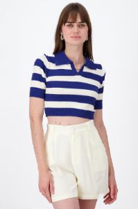 Top Cuello Polo Estampado De Rayas sold by Shasa