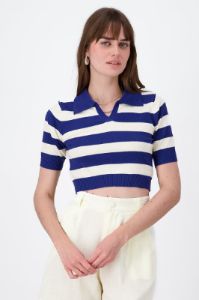 Top Cuello Polo Estampado De Rayas sold by Shasa