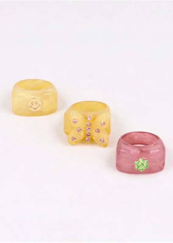 3 P Anillos Chunky Mariposa sold by Shasa