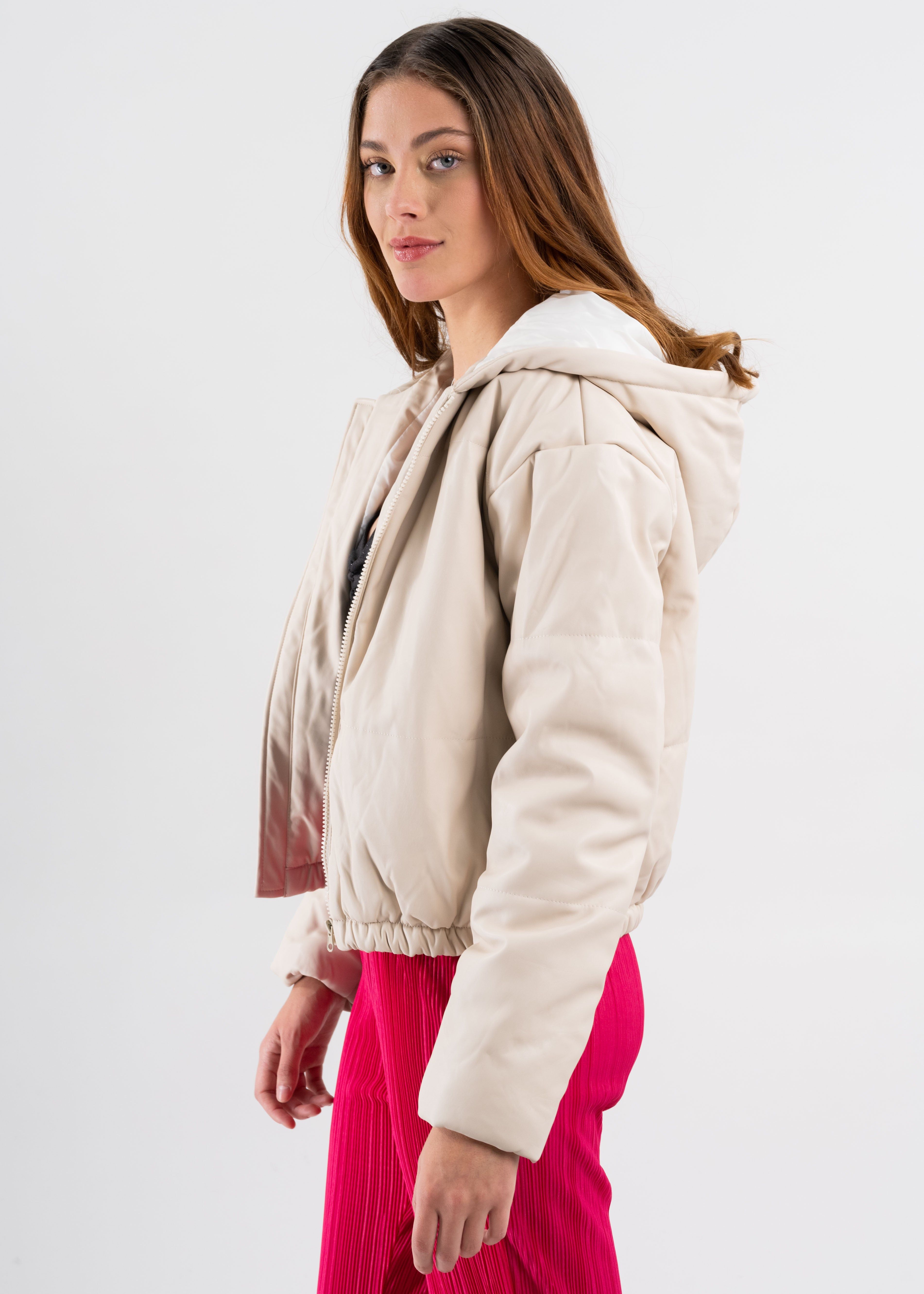 Chamarra Puffer Efecto Piel Gorro sold by Shasa product image thumbnail 3