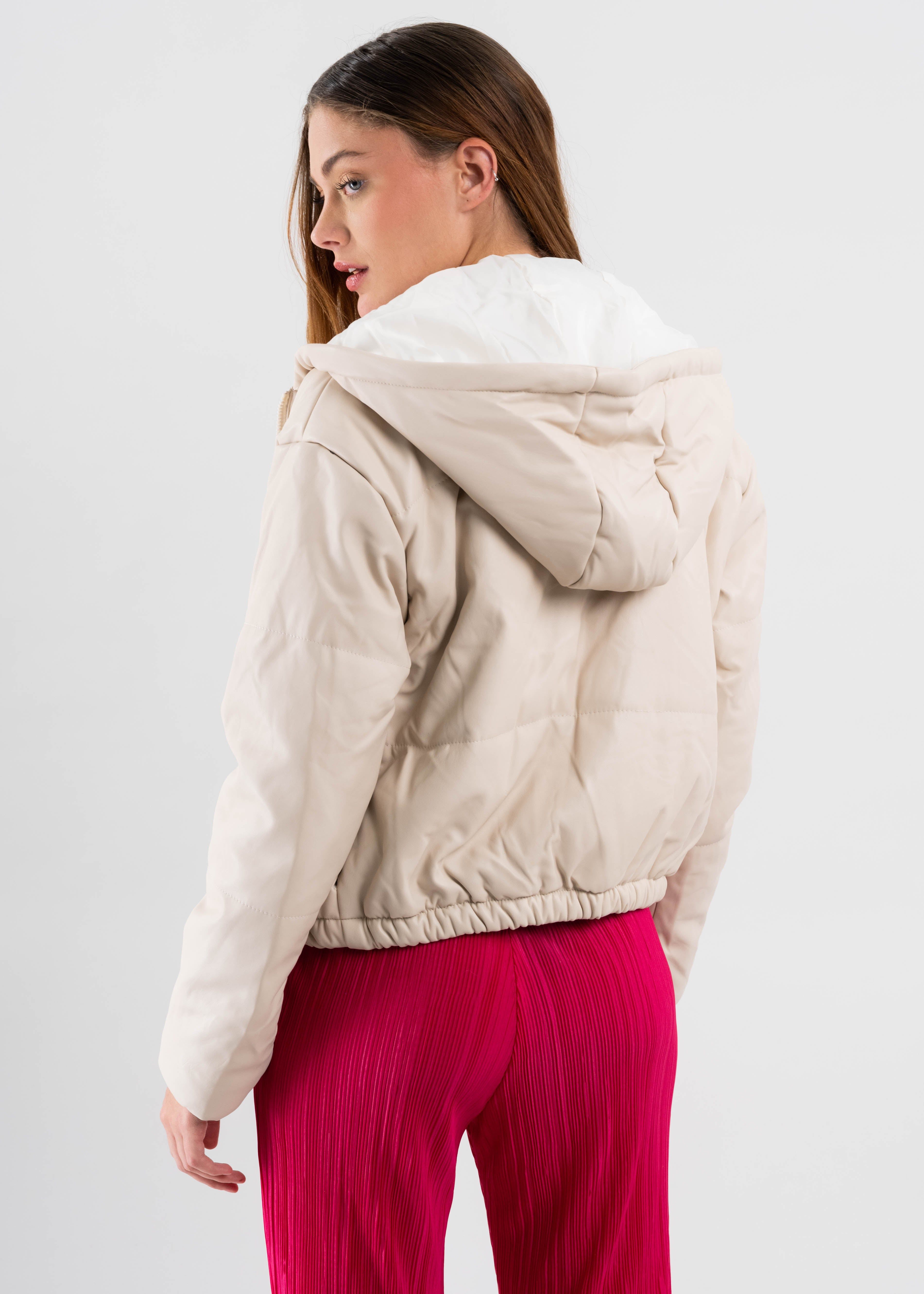 Chamarra Puffer Efecto Piel Gorro sold by Shasa product image thumbnail 4