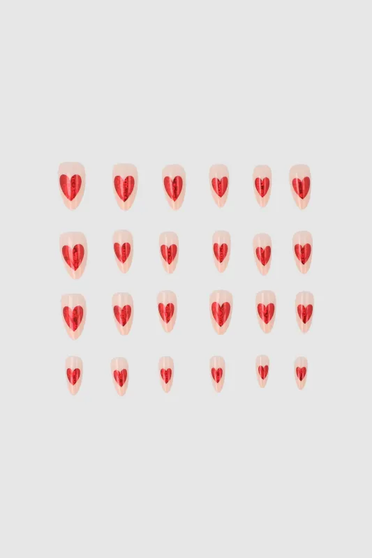 Set 24 uñas corazon metalico sold by Shasa