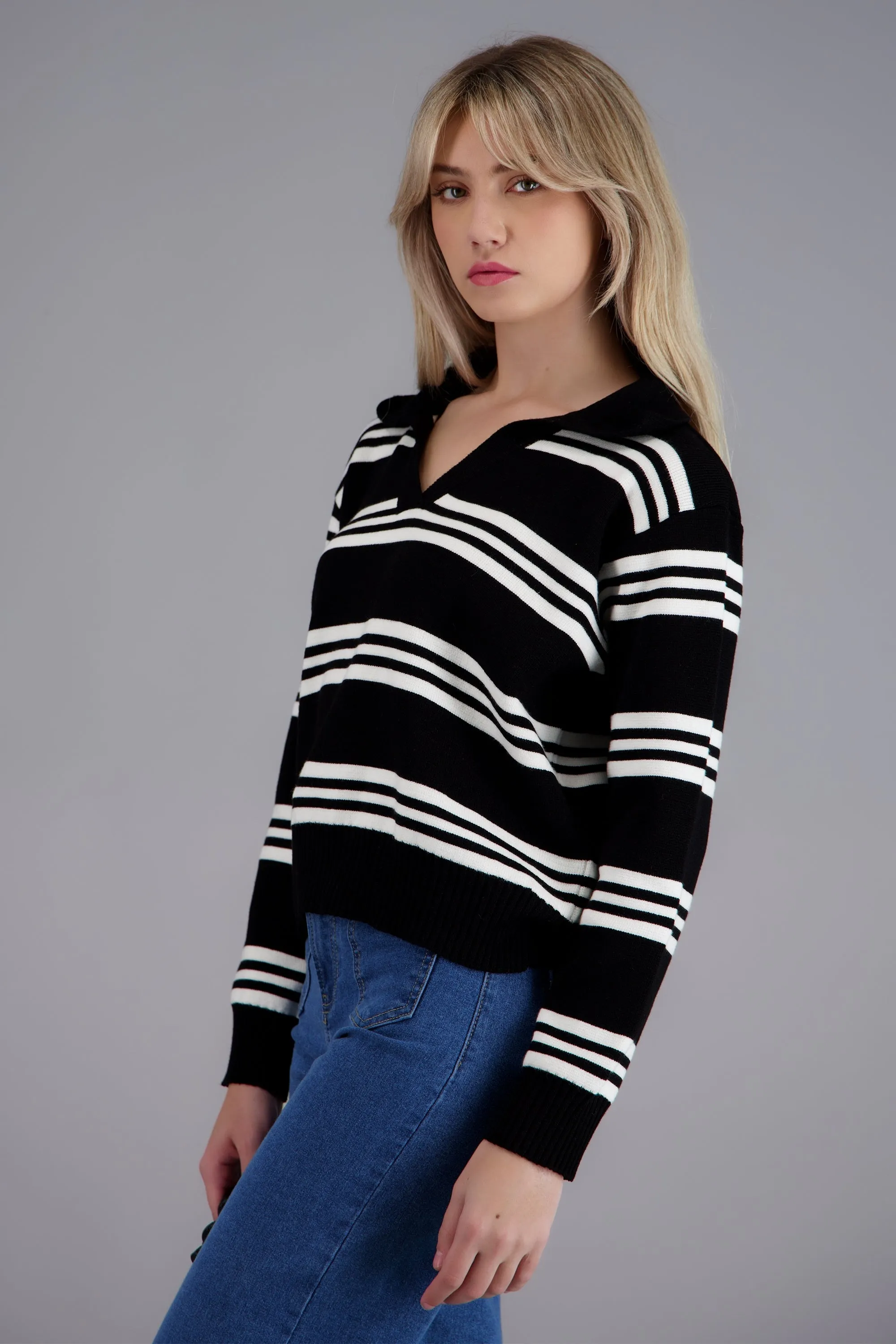 top polo rayas manga larga sold by Shasa product image thumbnail 3