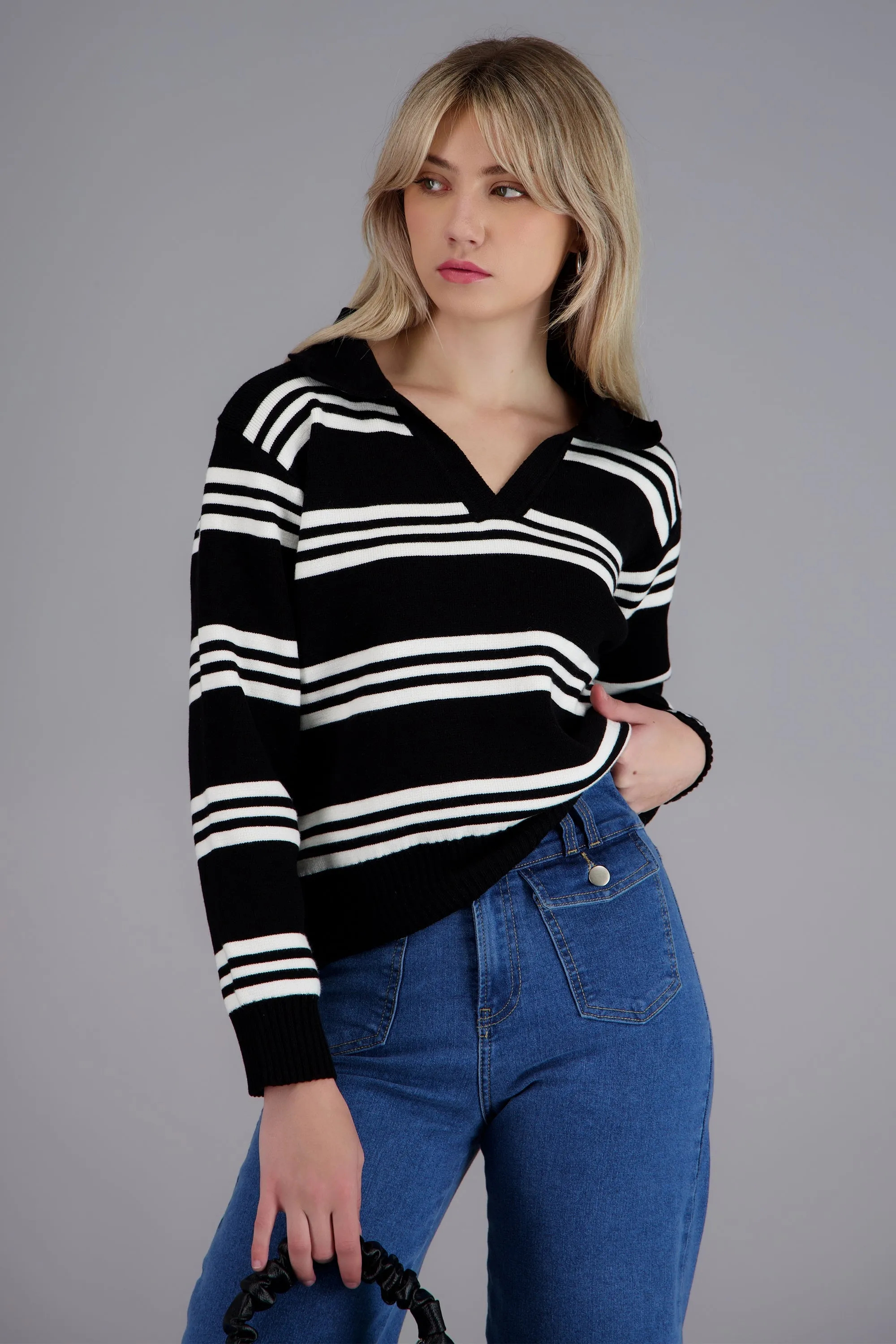 top polo rayas manga larga sold by Shasa