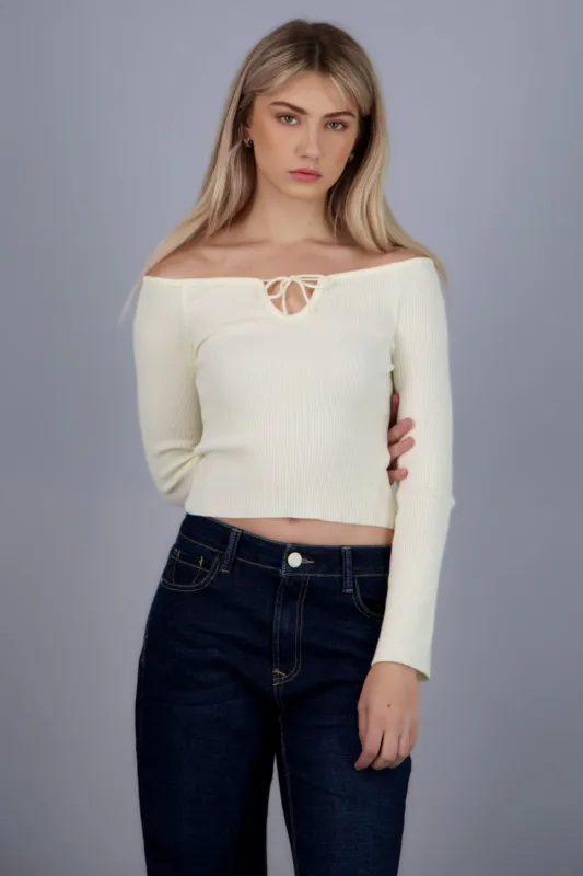 Top manga larga detalle laso sold by Shasa