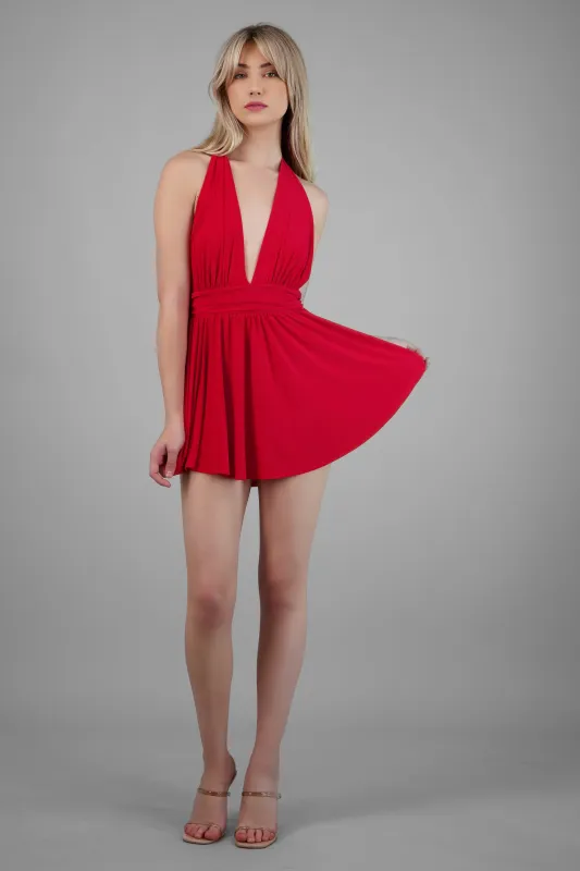 Vestido halter con short liso sold by Shasa