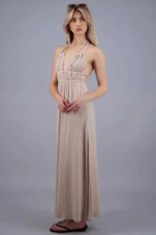 Vestido maxi escote espalda made by Shasa