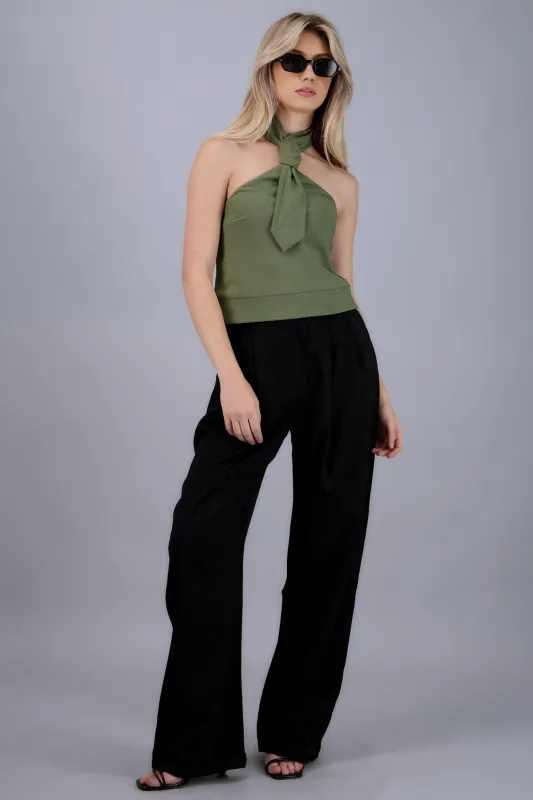 Blusa halter de rayas con corbata sold by Shasa