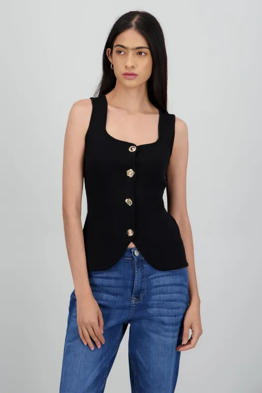 top tejido detalle botones sold by Shasa