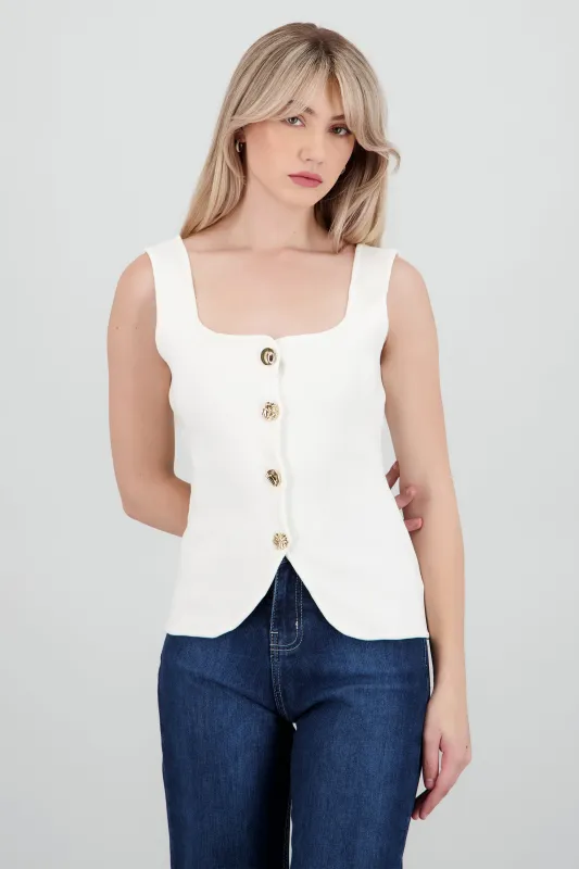 top tejido detalle botones sold by Shasa