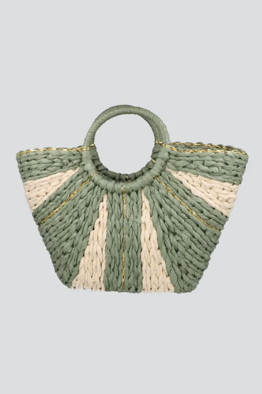 BOLSA RIGIDA RAFIA RAYAS sold by Shasa