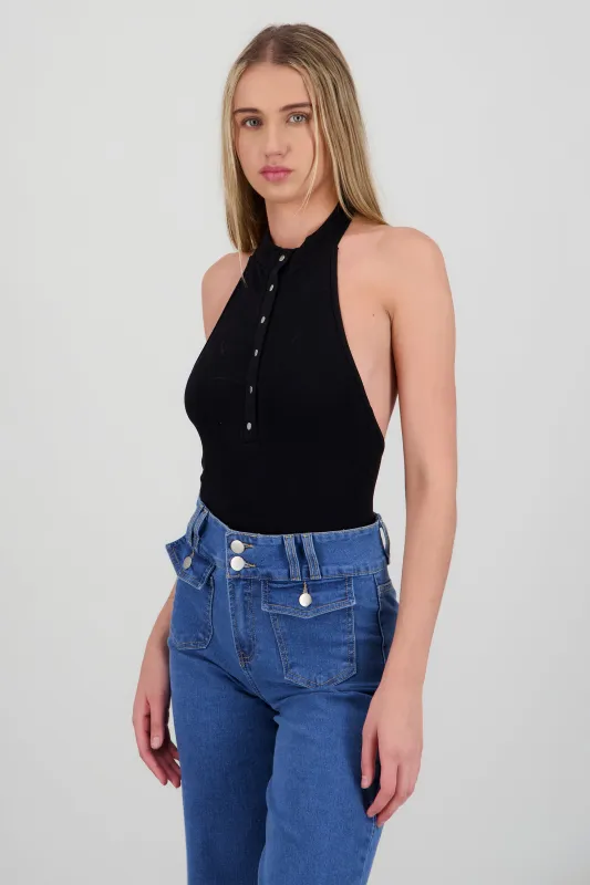 Bodysuit halter detalle botones sold by Shasa