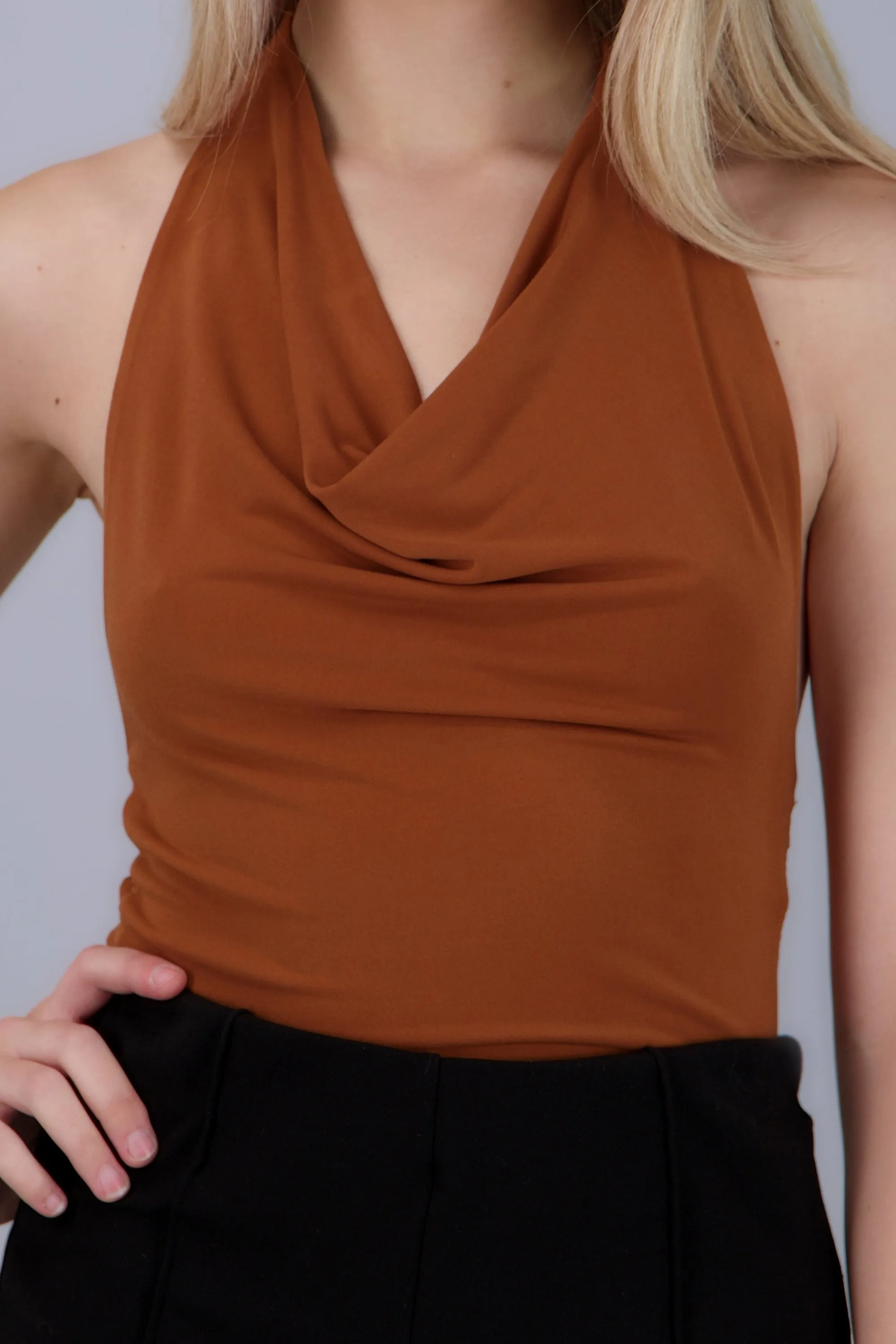 Bodysuit halter escote cascada drapeado sold by Shasa product image thumbnail 5