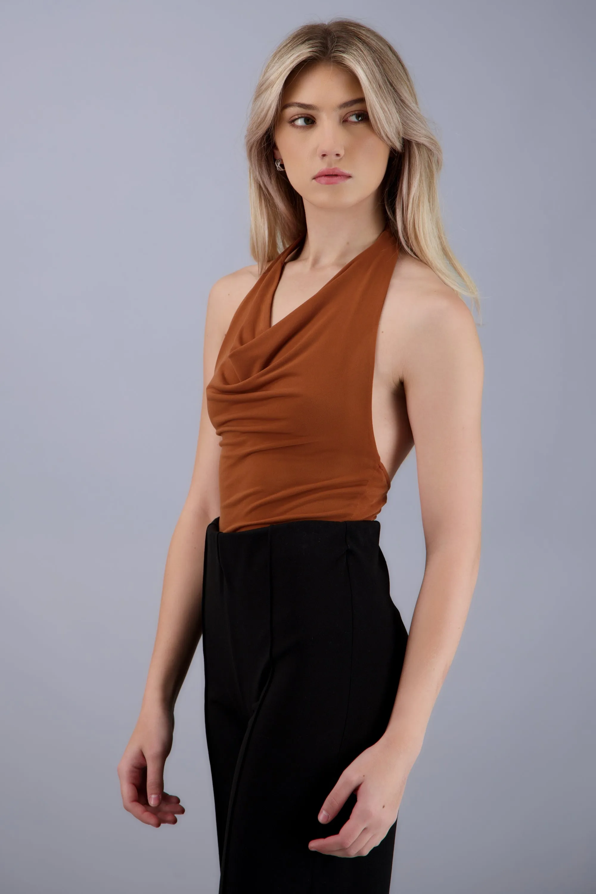 Bodysuit halter escote cascada drapeado sold by Shasa product image thumbnail 2