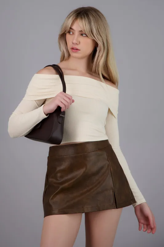 Blusa off shoulder manga larga rib sold by Shasa