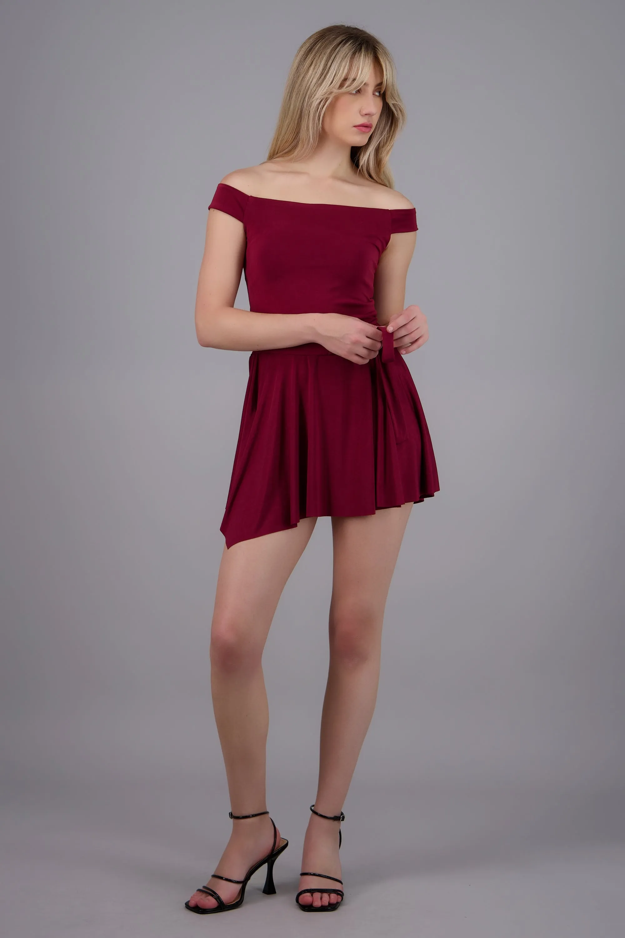 Vestido mini off shoulder detalle hebilla sold by Shasa product image thumbnail 2