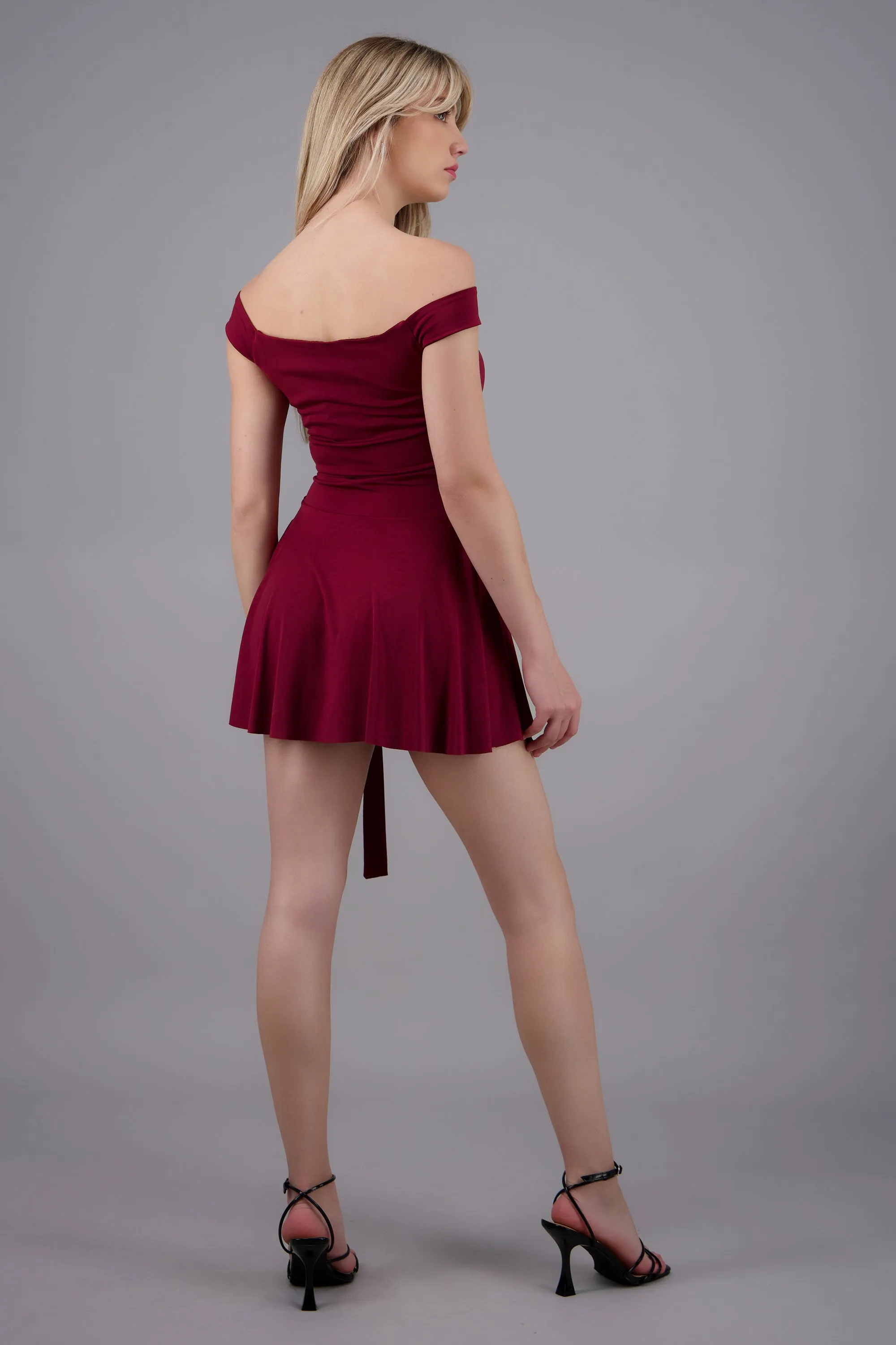 Vestido mini off shoulder detalle hebilla sold by Shasa product image thumbnail 4