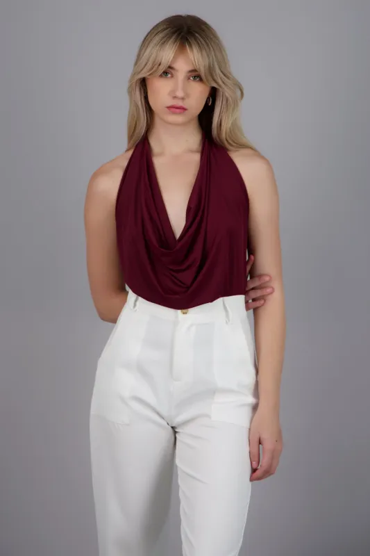 Top Halter Drapeado Escote Cascada sold by Shasa