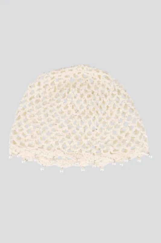 Gorro crochet perlas sold by Shasa