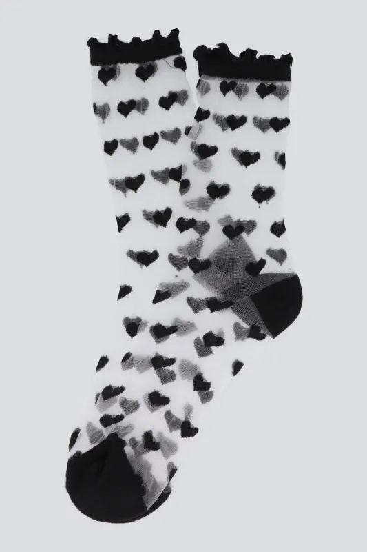 Calcetin corazones mesh sold by Shasa