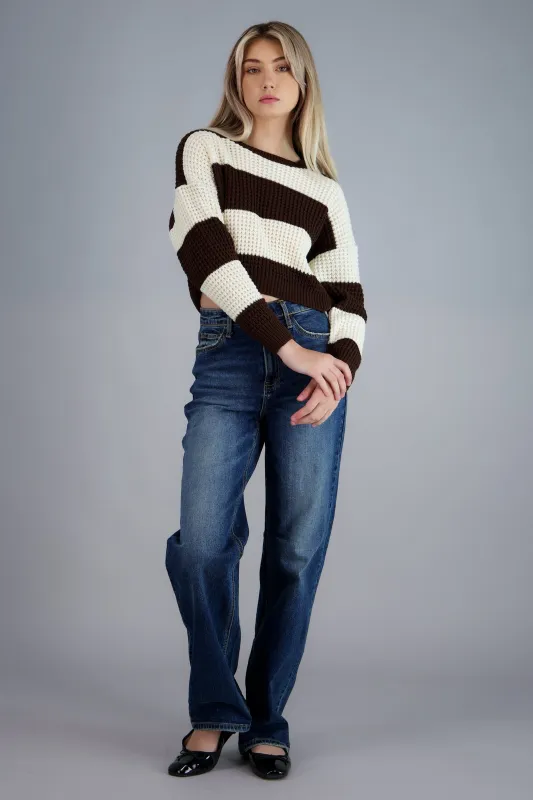 Sueter tejido ancho lineas sold by Shasa