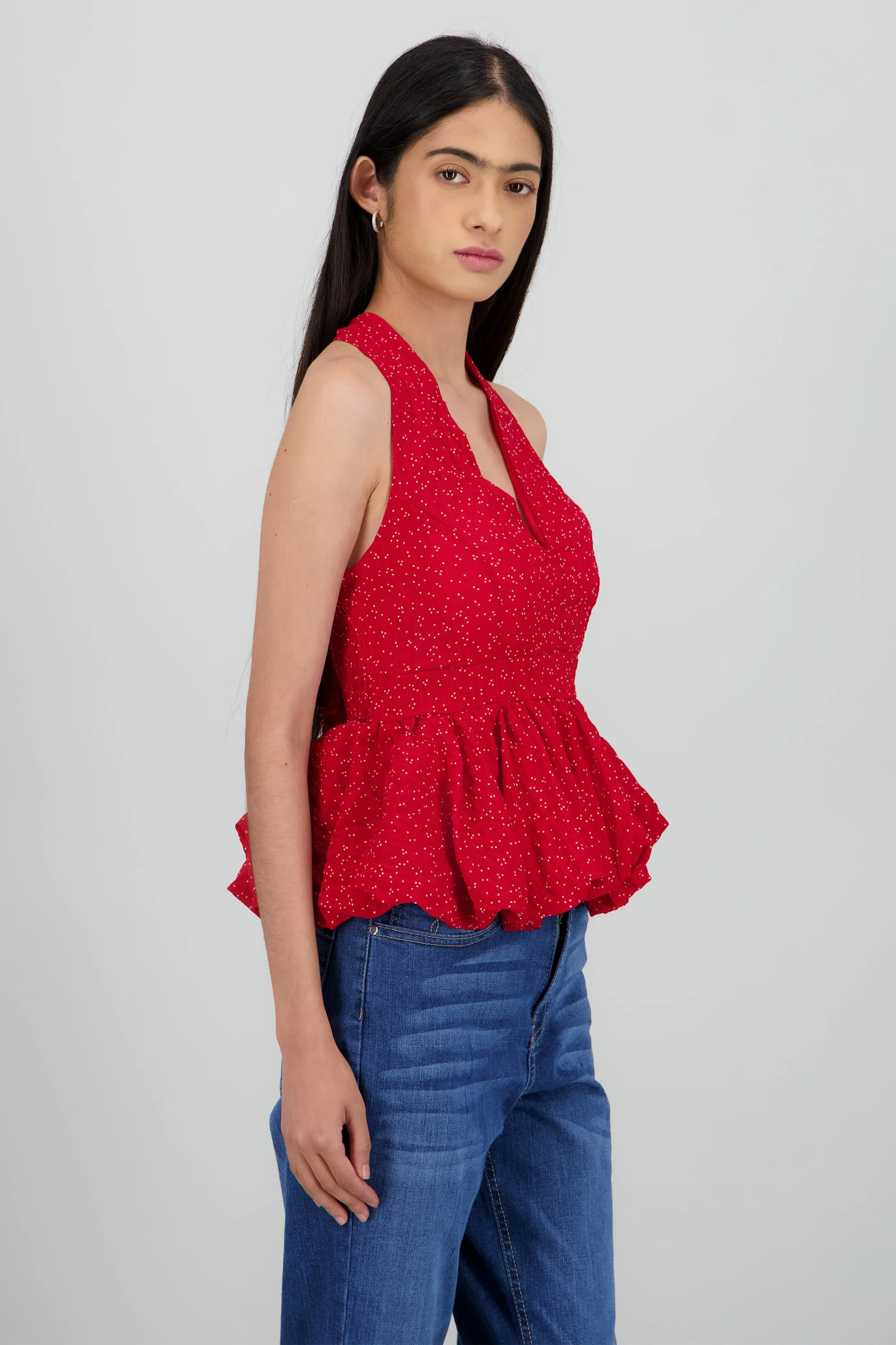 Top halter peplum moteado sold by Shasa product image thumbnail 3