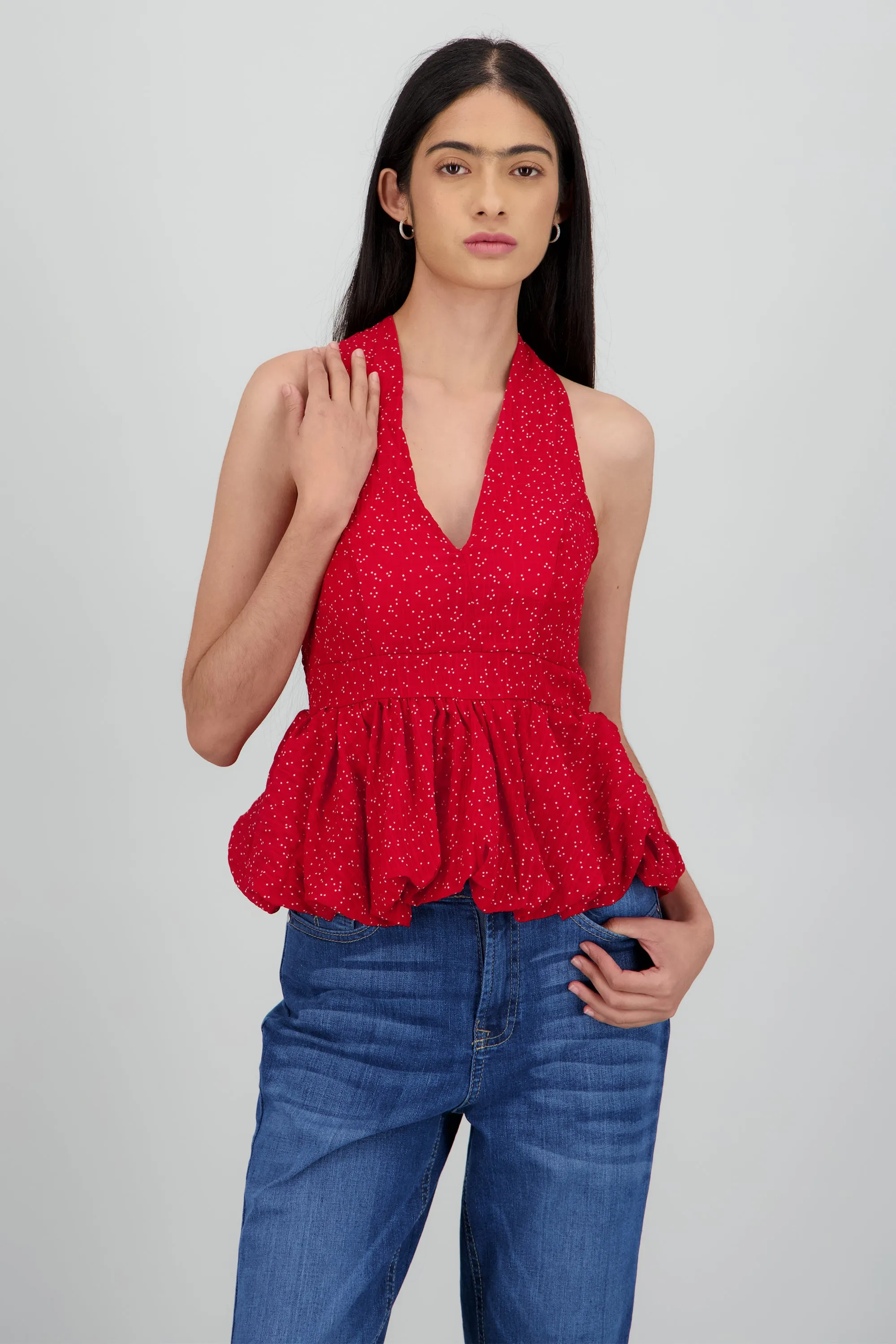 Top halter peplum moteado sold by Shasa product image thumbnail 2