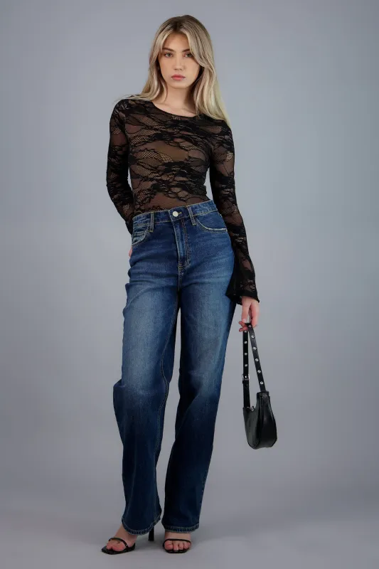 Bodysuit de encaje manga larga sold by Shasa