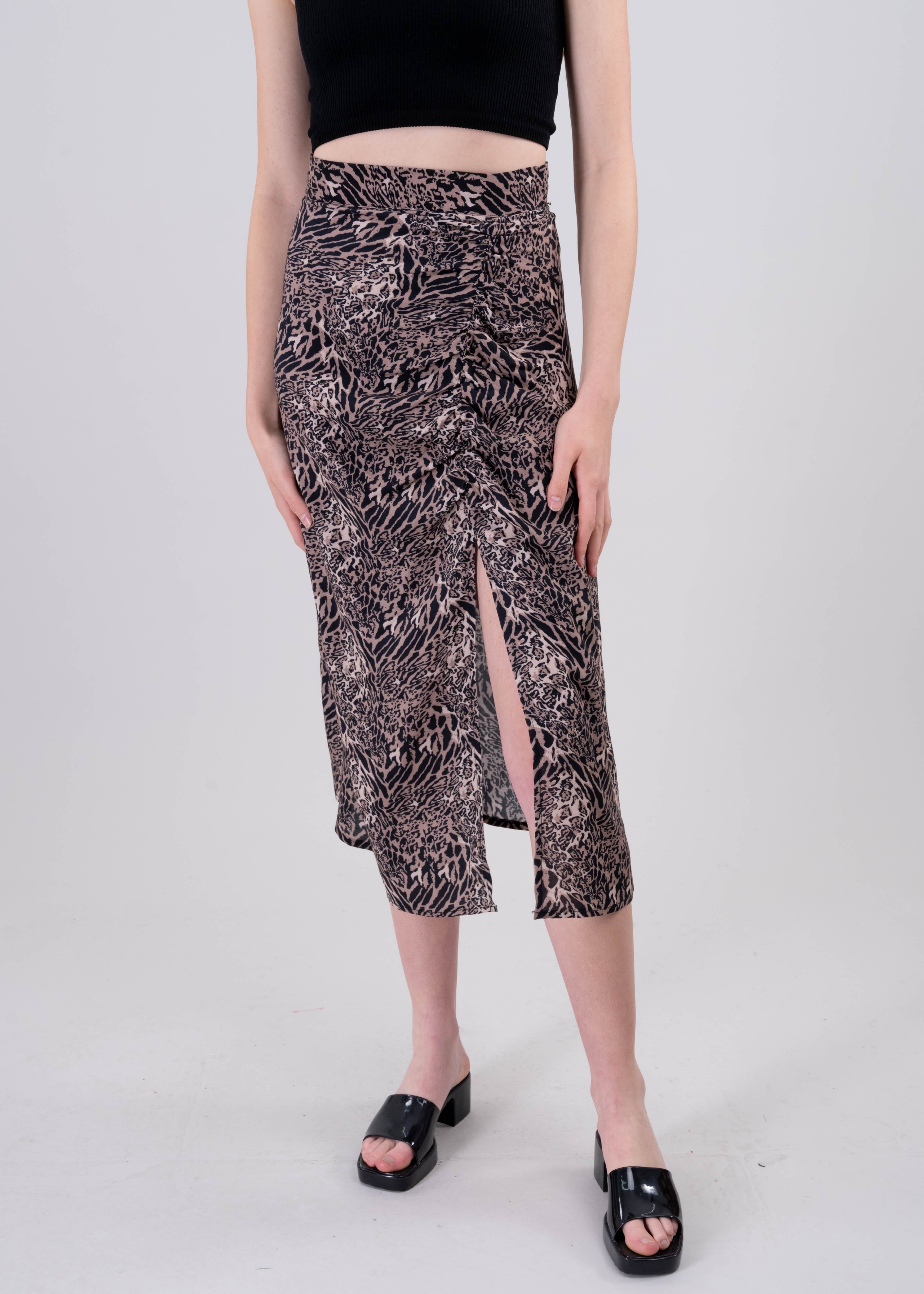 Falda Midi Abierta Animal Print Fruncido sold by Shasa product image thumbnail 2