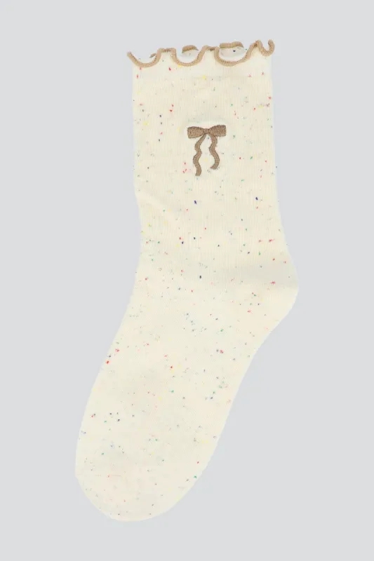 Calcetin jaspe olan bordado made by Shasa