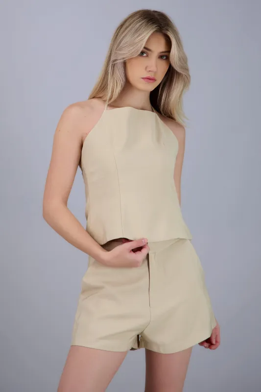 Blusa de suede halter made by Shasa
