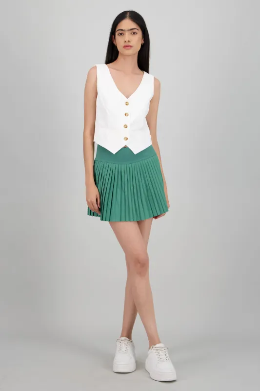 Falda tableada pretina ancha sold by Shasa