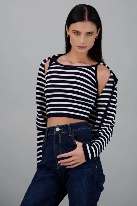 Set cardigan y top rayas sold by Shasa