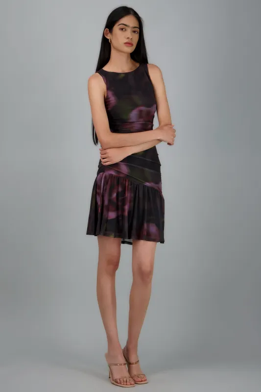 Vestido drapeado mesh estampado sold by Shasa