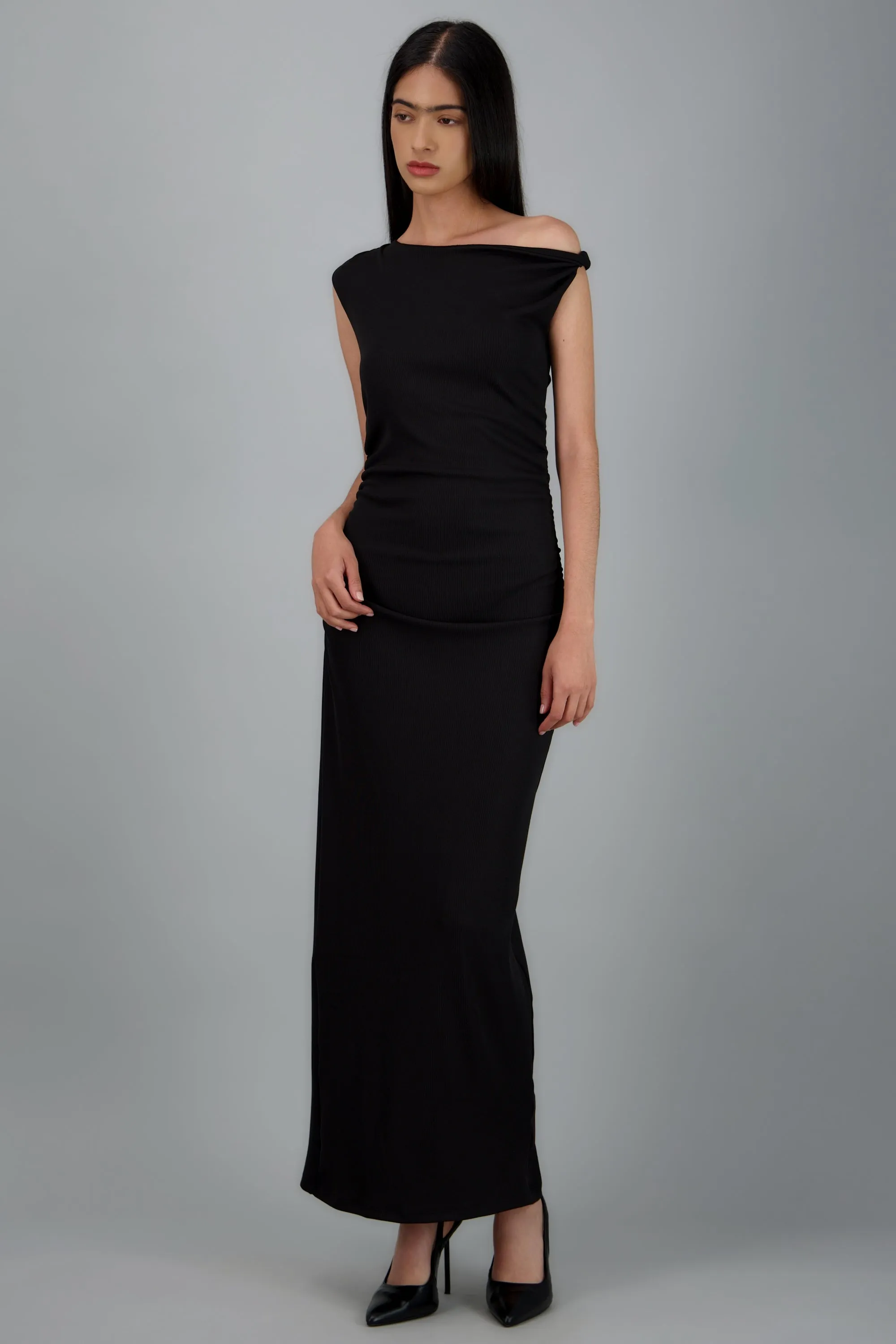 Vestido maxi rib tirantes asimetricos sold by Shasa product image thumbnail 4