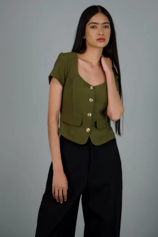 Top con botones manga corta sold by Shasa