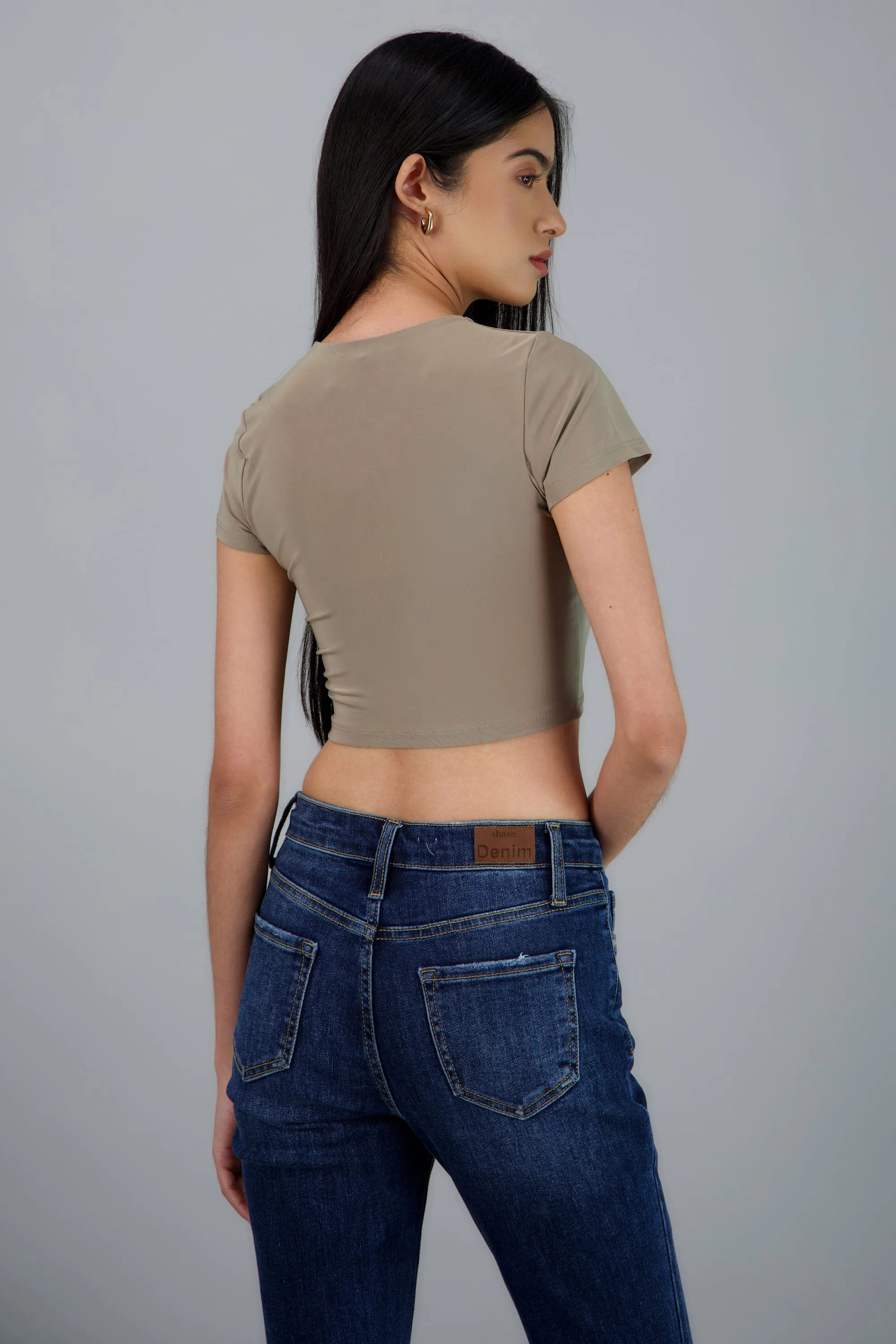 Top crop doble tela manga corta sold by Shasa product image thumbnail 4