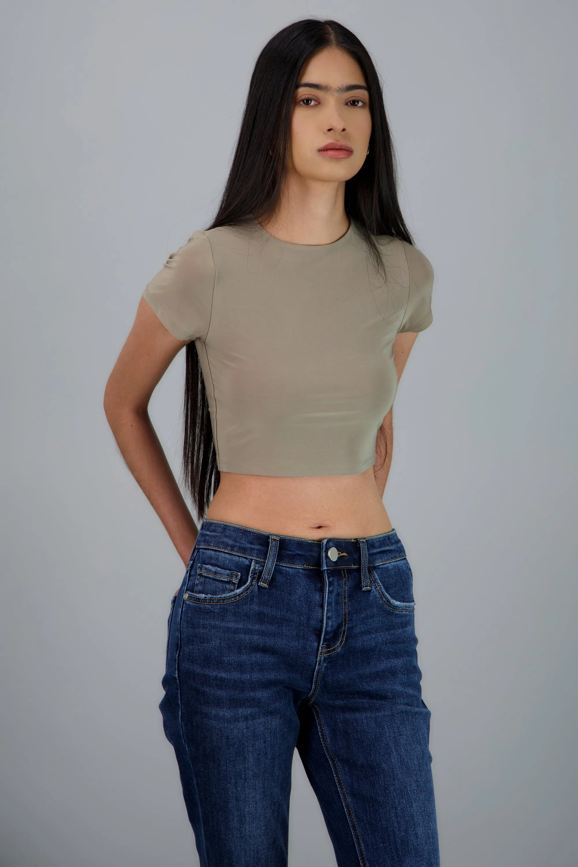 Top crop doble tela manga corta sold by Shasa product image thumbnail 2