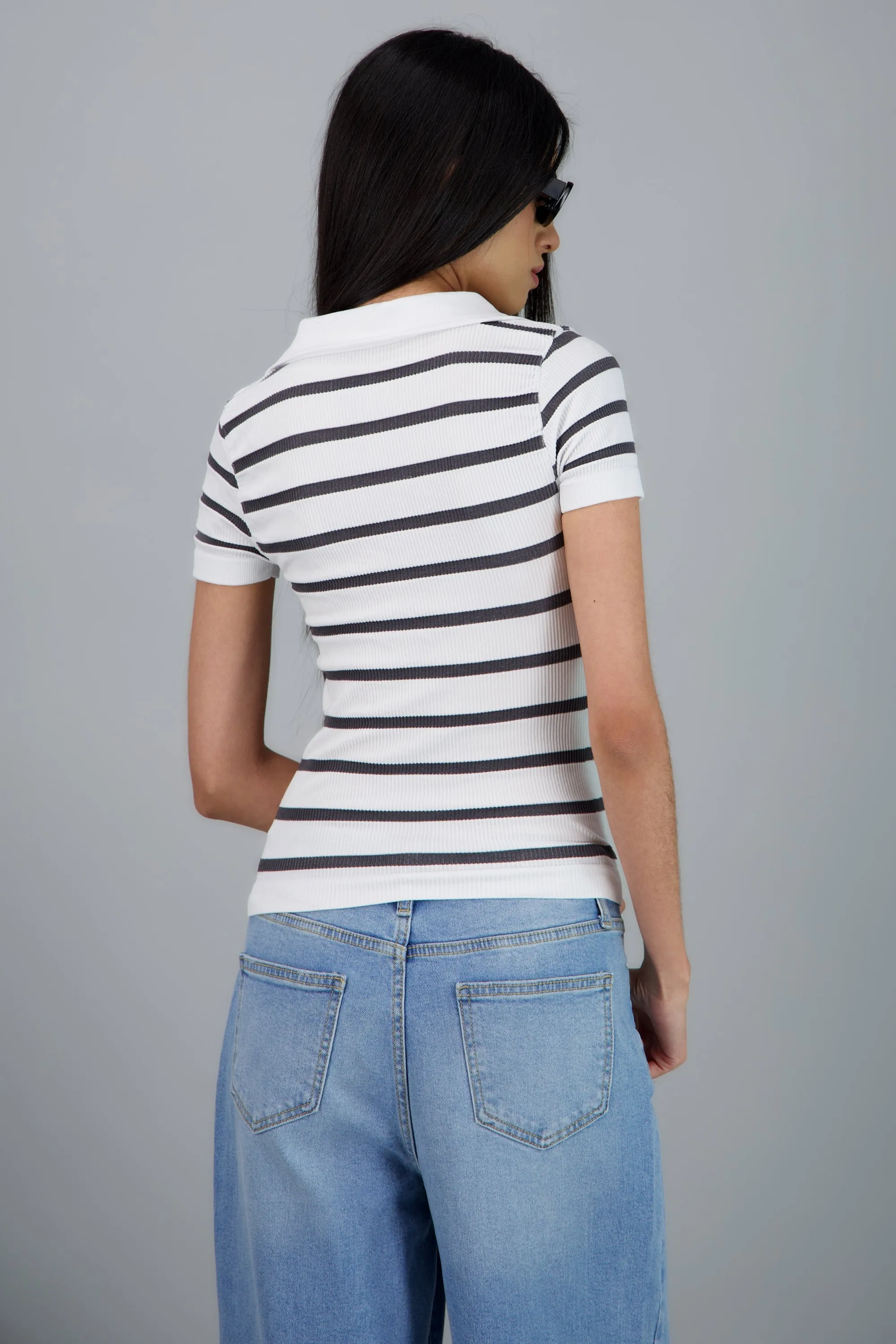 Top seamless rayas cuello polo sold by Shasa product image thumbnail 4