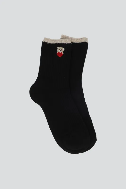 Calcetin osito corzaón bordado sold by Shasa