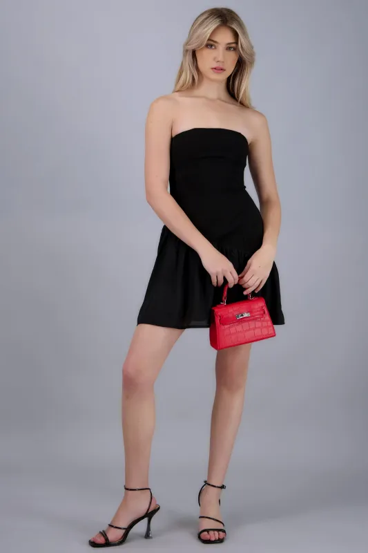 Vestido mini strapless con transparencia sold by Shasa