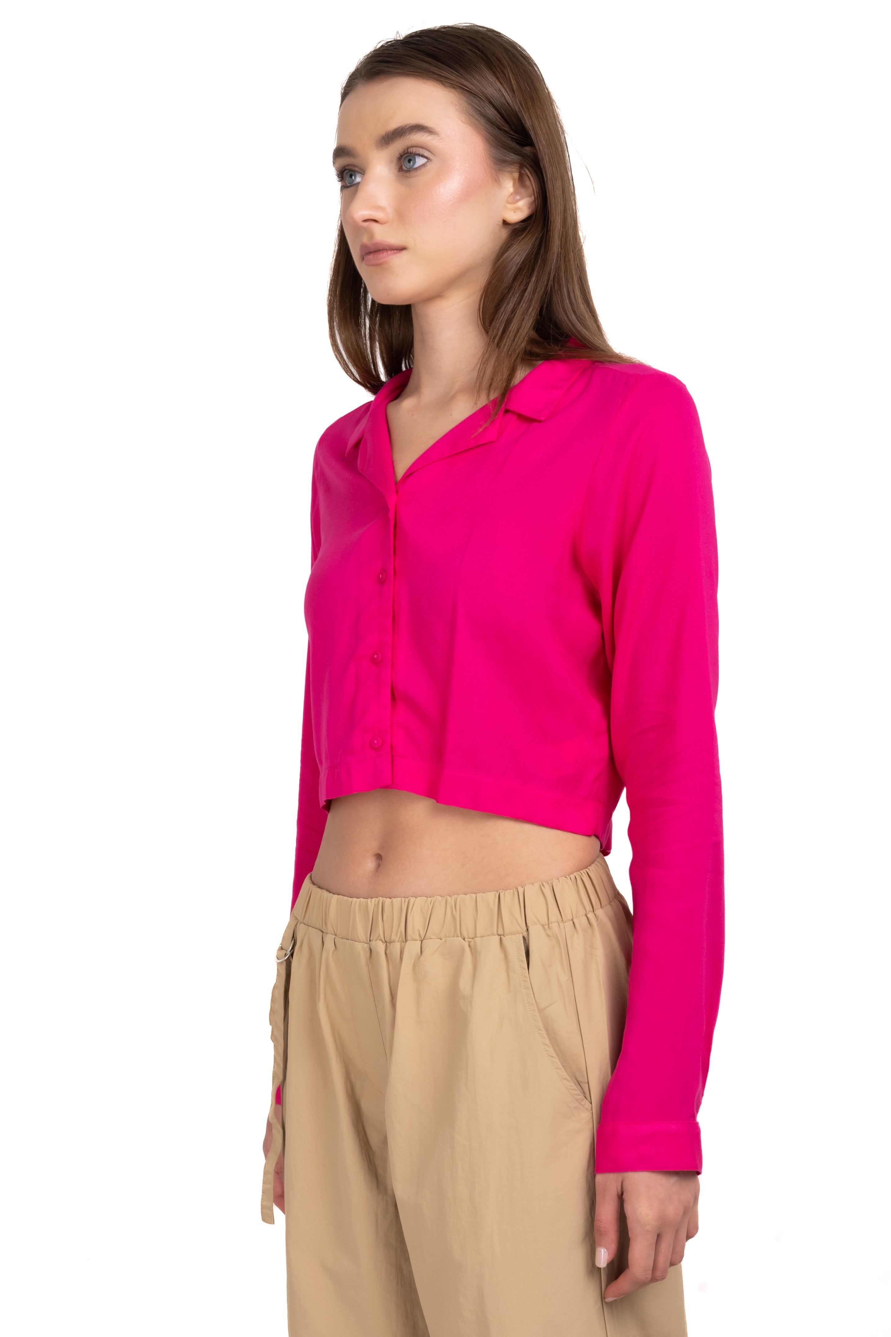 Blusa crop manga larga lisa sold by Shasa product image thumbnail 3