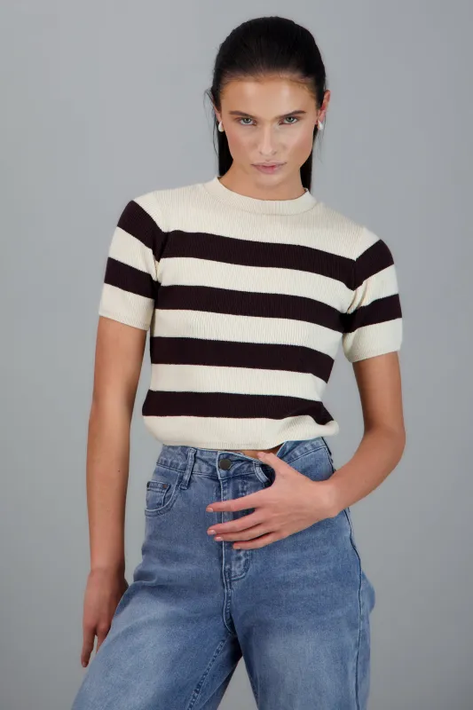 Top crop rayas manga corta sold by Shasa