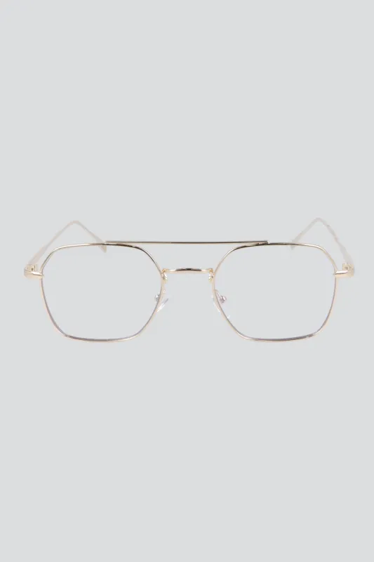 Lentes retro marco metálico luz azul made by Shasa