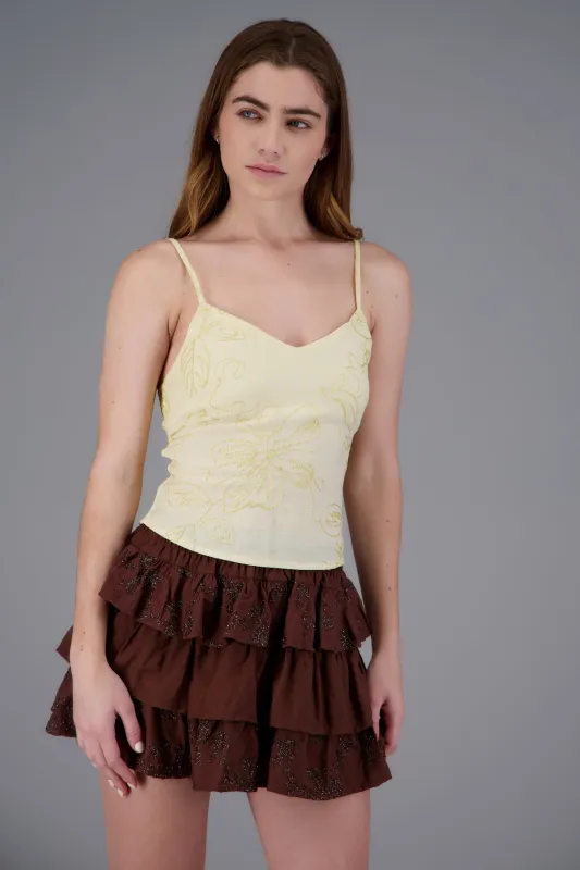 Blusa de tirantes de flores luminosas sold by Shasa