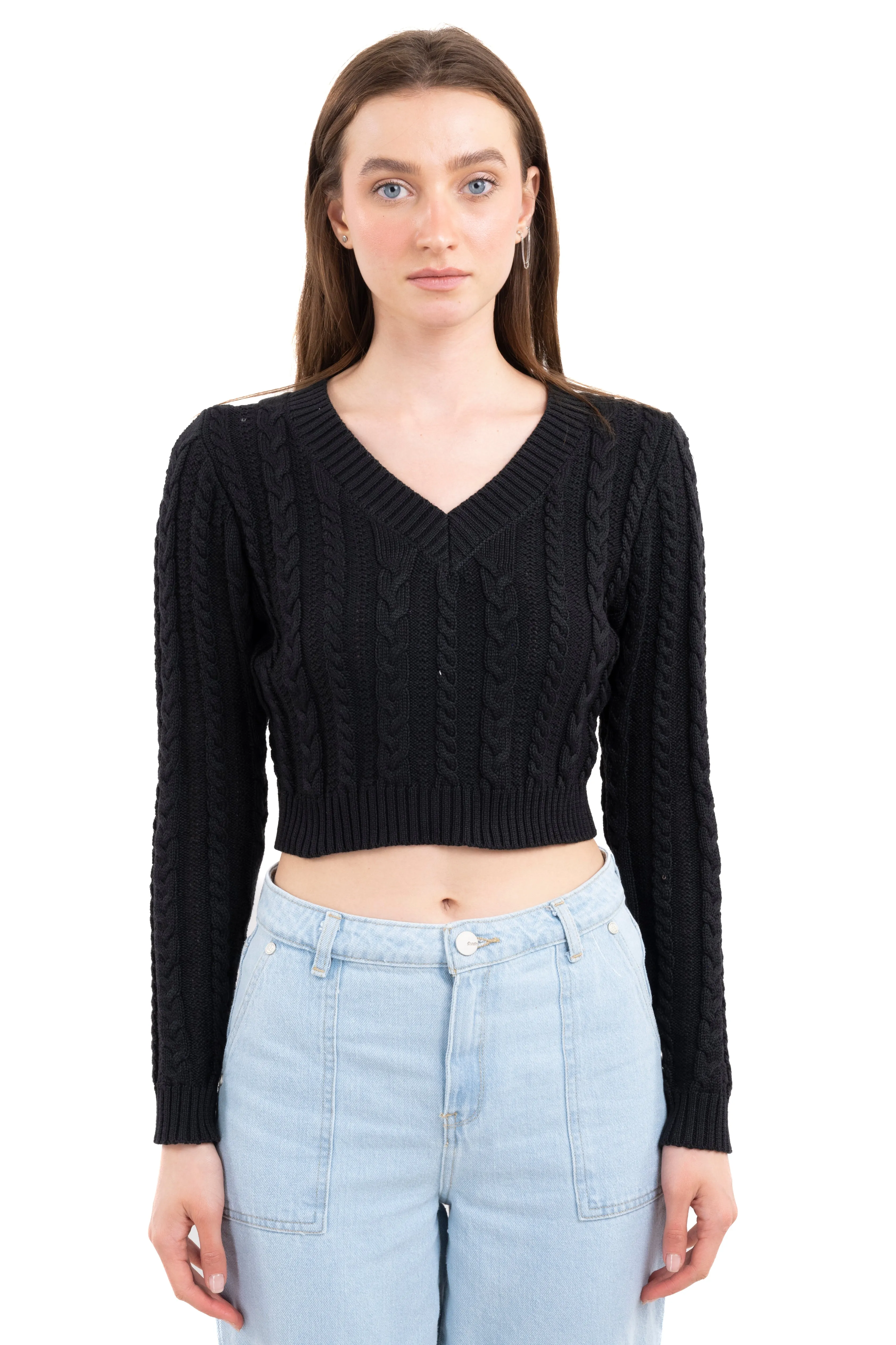 Suéter crop punto cuello v sold by Shasa product image thumbnail 2